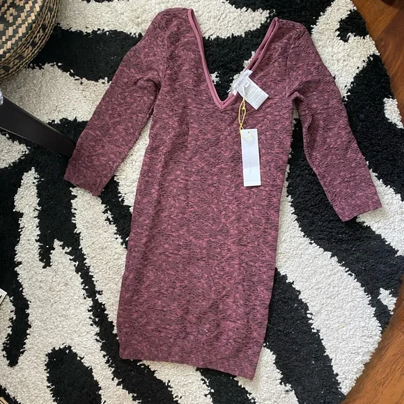 NWT Y2K BCBGeneration Stretchy V-Neck Bodycon Dress XS/S - Picture 2 of 5